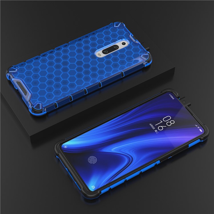 Honeycomb Pattern TPU + PC Hybrid Shock-proof Phone Casing for Xiaomi Redmi K20/Redmi K20 Pro/Mi 9T/Mi 9T Pro - Blue-3