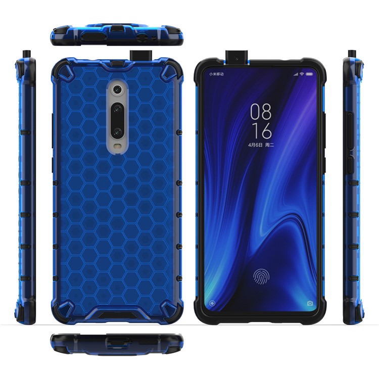 Honeycomb Pattern TPU + PC Hybrid Shock-proof Phone Casing for Xiaomi Redmi K20/Redmi K20 Pro/Mi 9T/Mi 9T Pro - Blue-4