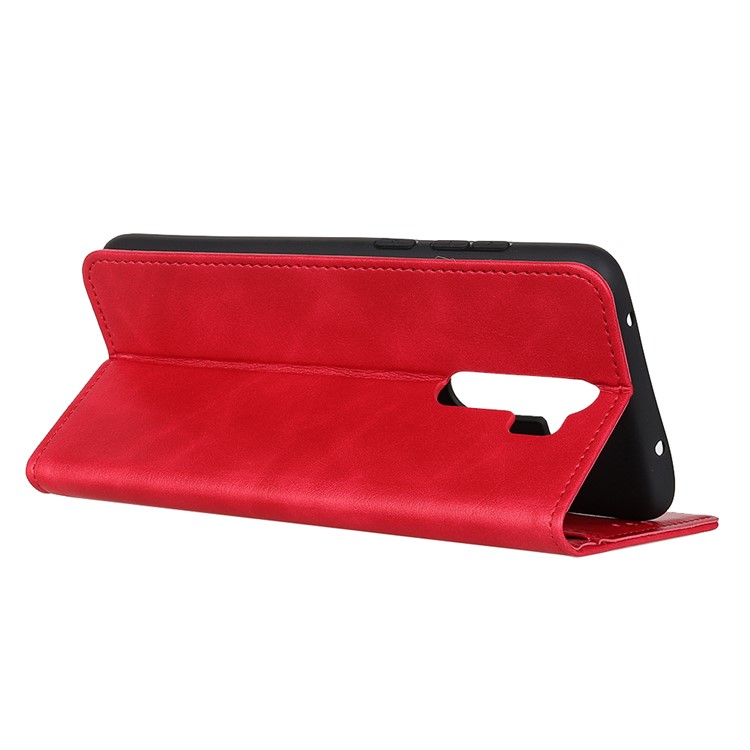 Wallet Leather Stand Cover Case Shell for Xiaomi Redmi Note 8 Pro - Red-4