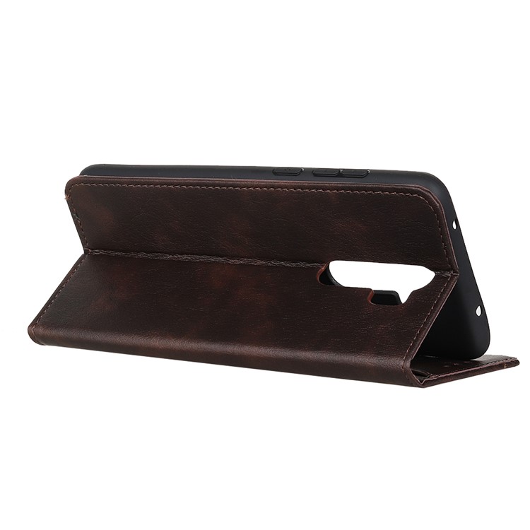 Wallet Leather Stand Cover Case Shell for Xiaomi Redmi Note 8 Pro - Coffee-4