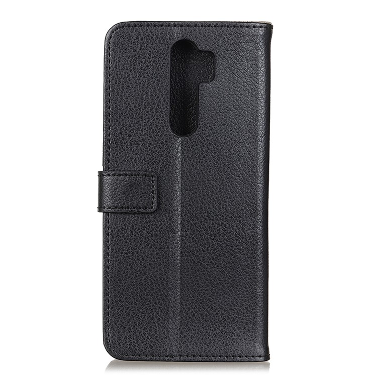 Litchi Skin Style Leather Wallet Stand Case for Xiaomi Redmi Note 8 Pro - Black-3