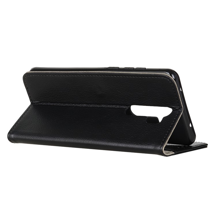 Litchi Skin Style Leather Wallet Stand Case for Xiaomi Redmi Note 8 Pro - Black-4