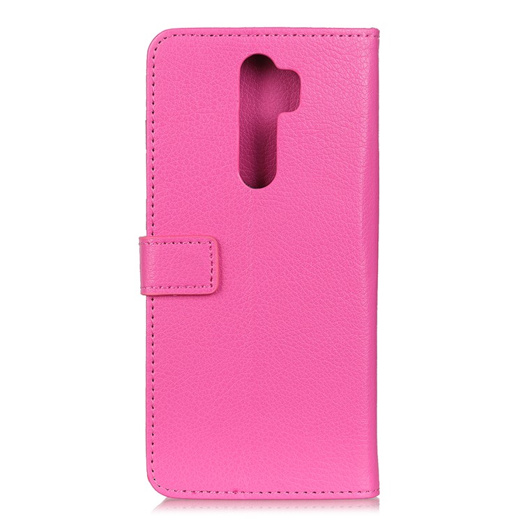 Litchi Skin Style Leather Wallet Stand Case for Xiaomi Redmi Note 8 Pro - Rose-3