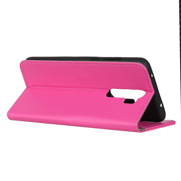 Litchi Skin Style Leather Wallet Stand Case for Xiaomi Redmi Note 8 Pro - Rose-4
