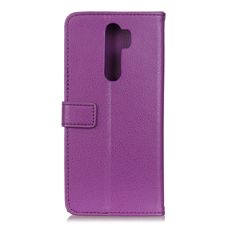 Litchi Skin Style Leather Wallet Stand Case for Xiaomi Redmi Note 8 Pro - Purple-3