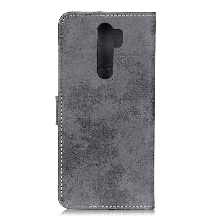 Retro Leather Wallet Shell Casing for Xiaomi Redmi Note 8 Pro - Grey-3
