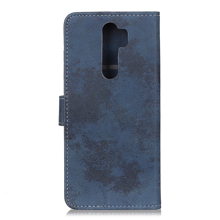 Retro Leather Wallet Shell Casing for Xiaomi Redmi Note 8 Pro - Blue-3
