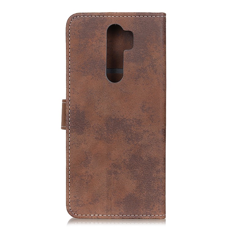 Retro Leather Wallet Shell Casing for Xiaomi Redmi Note 8 Pro - Coffee-4