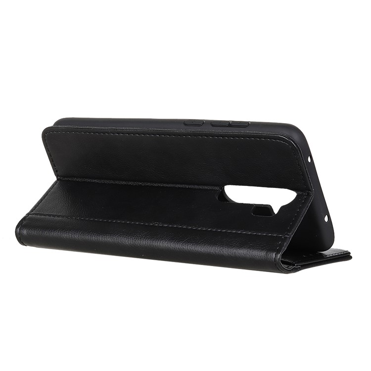 Auto-absorbed Litchi Skin Split Leather Cell Cover for Xiaomi Redmi Note 8 Pro - Black-4