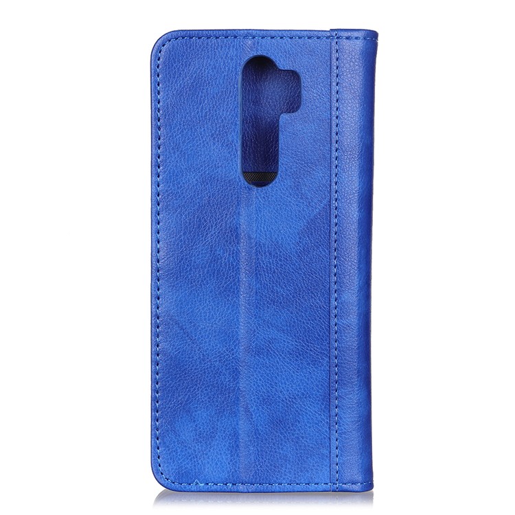 Auto-absorbed Litchi Skin Split Leather Cell Cover for Xiaomi Redmi Note 8 Pro - Blue-4