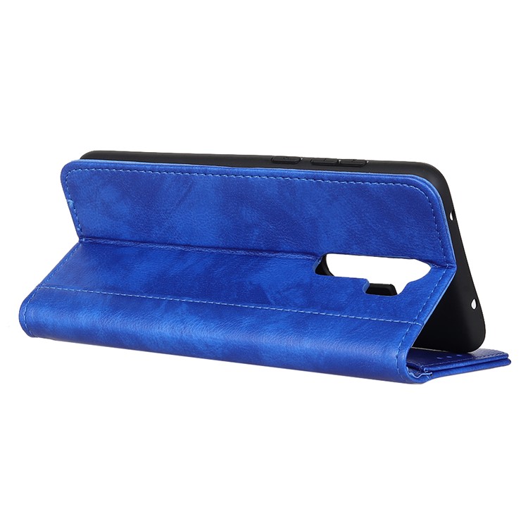 Auto-absorbed Litchi Skin Split Leather Cell Cover for Xiaomi Redmi Note 8 Pro - Blue-5