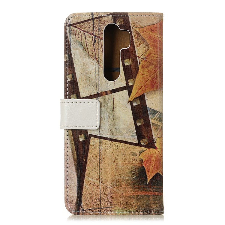 Printing PU Leather Phone Casing for Xiaomi Redmi Note 8 Pro - Eiffel Tower and Maple Leaf-2