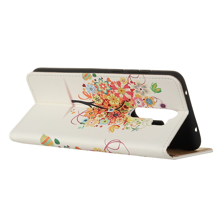 Printing PU Leather Phone Casing for Xiaomi Redmi Note 8 Pro - Colorful Flower Tree-5