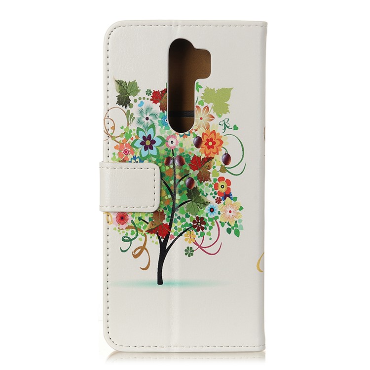 Printing PU Leather Phone Casing for Xiaomi Redmi Note 8 Pro - Flowers Tree with Fruits-2