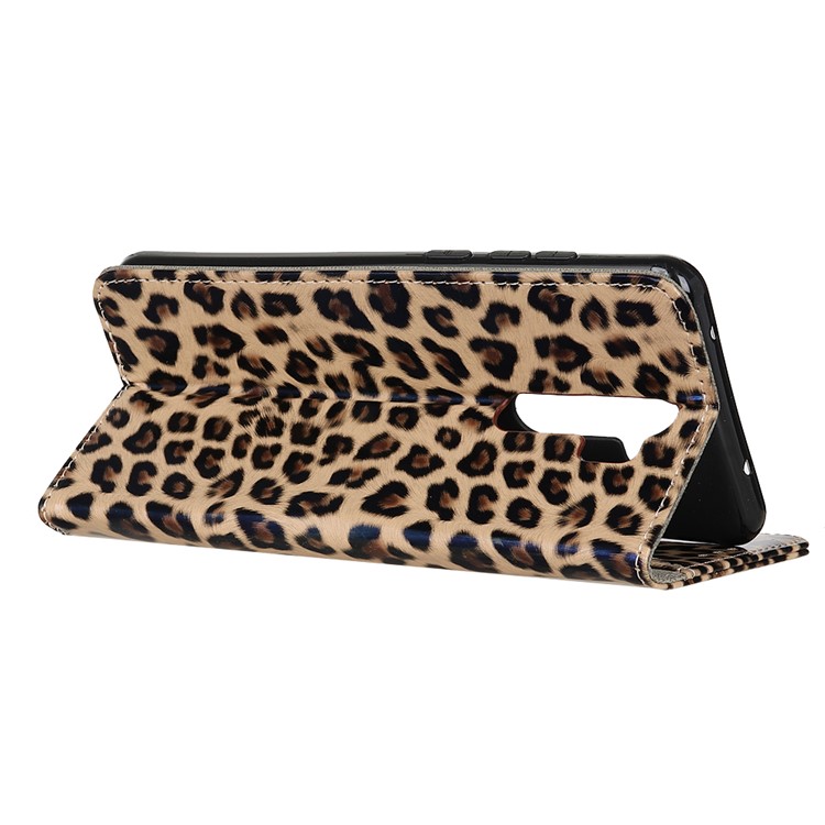 Leopard Pattern Glossy Wallet Leather Stand Cover for Xiaomi Redmi Note 8 Pro-4