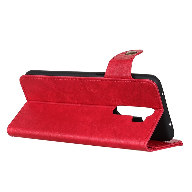 S-shape Style PU Leather Flip Shell Casing for Xiaomi Redmi Note 8 Pro - Red-4