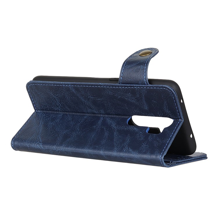 S-shape Style PU Leather Flip Shell Casing for Xiaomi Redmi Note 8 Pro - Blue-4