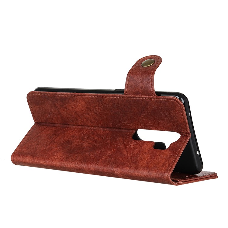 S-shape Style PU Leather Flip Shell Casing for Xiaomi Redmi Note 8 Pro - Brown-4