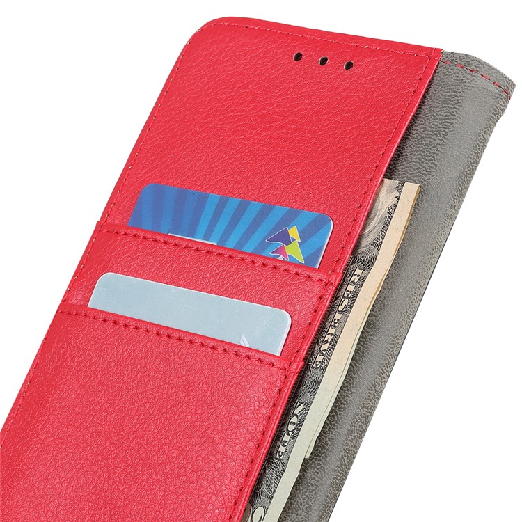 Litchi Texture Flip Leather Wallet Phone Case for Xiaomi Redmi Note 8 - Red-9