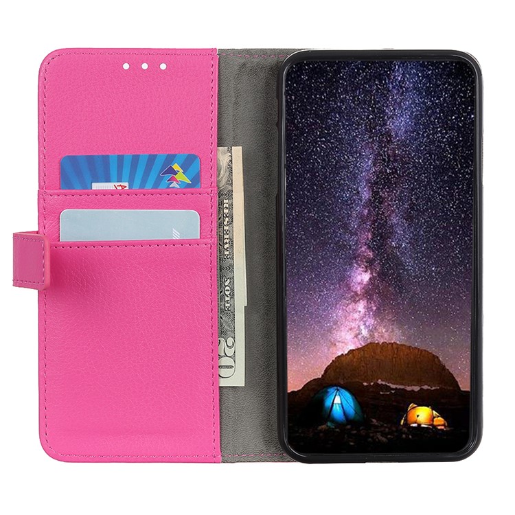 Litchi Texture Flip Leather Wallet Phone Case for Xiaomi Redmi Note 8 - Rose-11