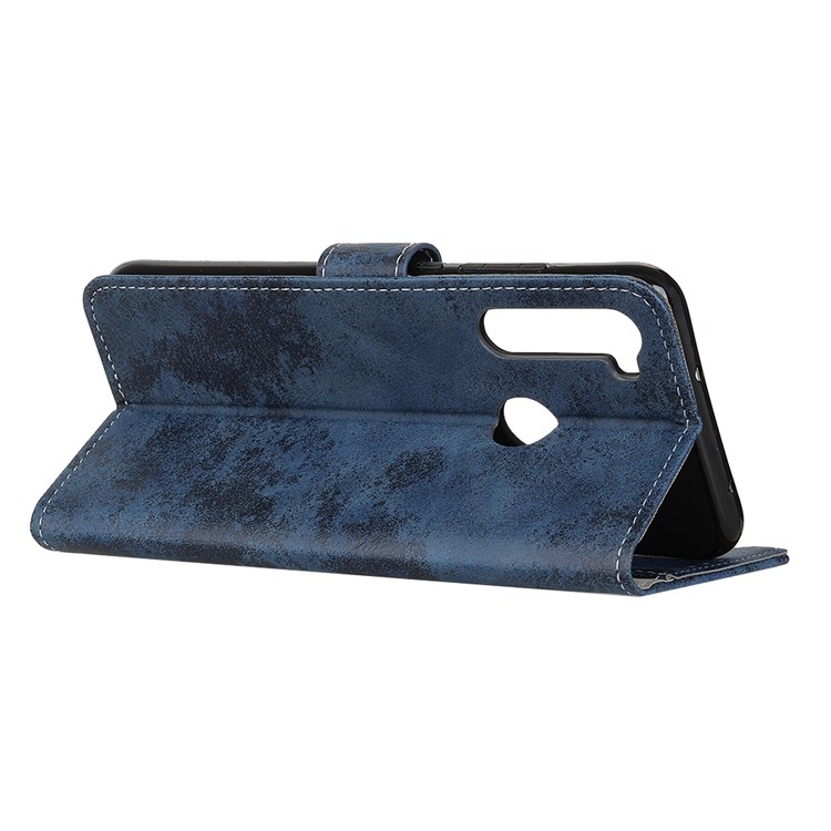 Retro Style Leather Wallet Protection Case for Xiaomi Redmi Note 8 - Dark Blue-4