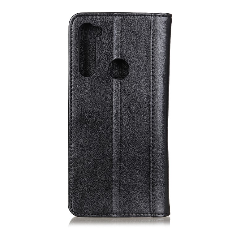 Auto-absorbed Litchi Texture Wallet Stand Leather Cover for Xiaomi Redmi Note 8 - Black-3