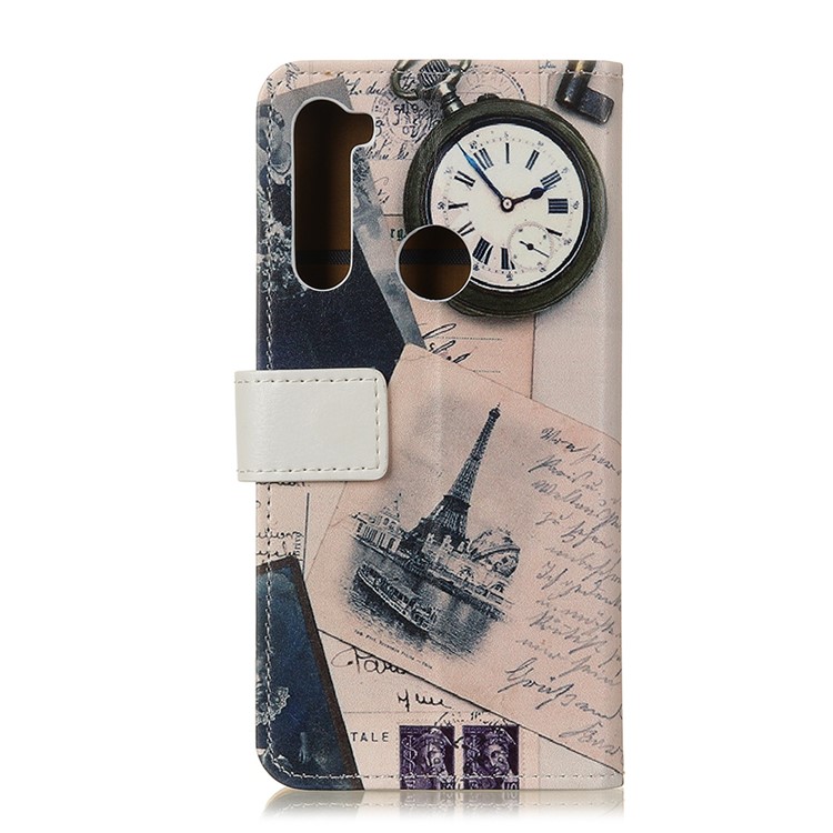 Stylish Pattern Printing PU Leather Wallet Stand Phone Shell for Xiaomi Redmi Note 8 - Eiffel Tower and Letters-2