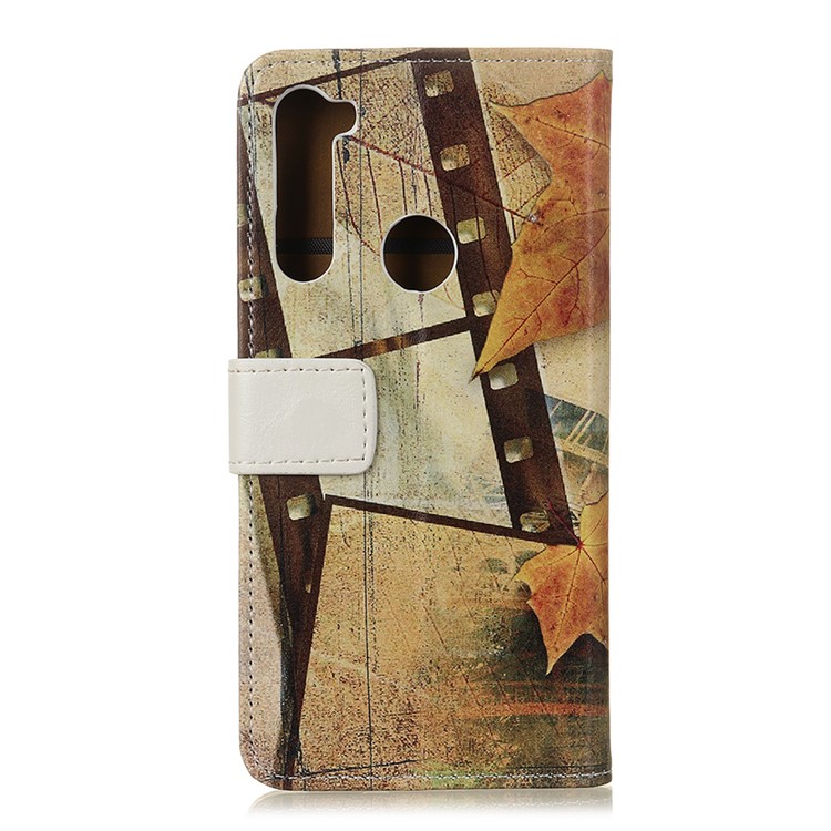 Stylish Pattern Printing PU Leather Wallet Stand Phone Shell for Xiaomi Redmi Note 8 - Eiffel Tower and Maple Leaf-2