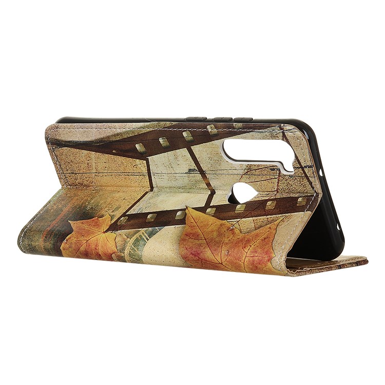 Stylish Pattern Printing PU Leather Wallet Stand Phone Shell for Xiaomi Redmi Note 8 - Eiffel Tower and Maple Leaf-5