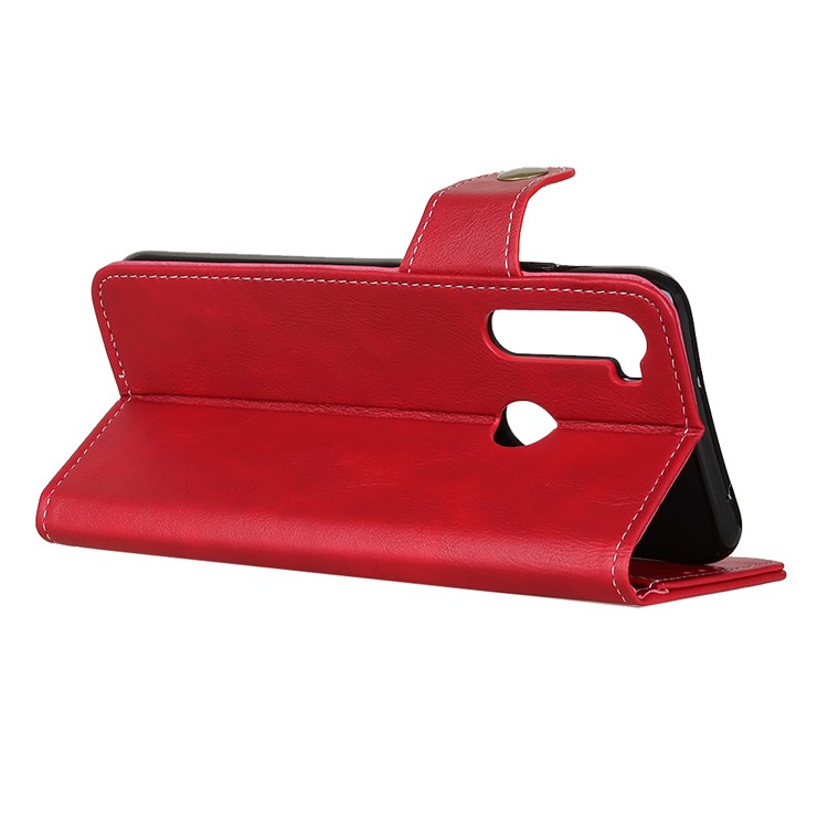 For Xiaomi Redmi Note 8 Phone Case S Shape Wallet Leather Protection Cover - Red-4
