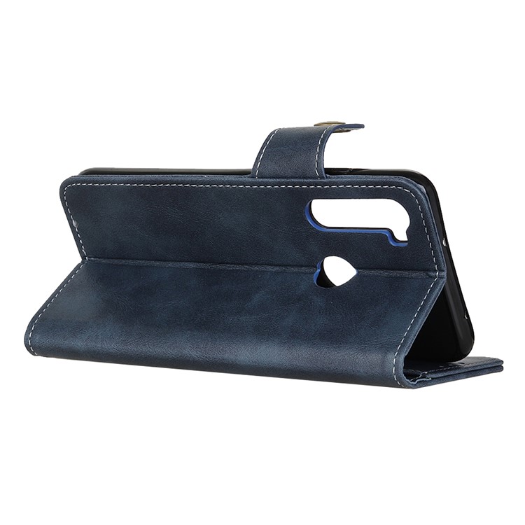 For Xiaomi Redmi Note 8 Phone Case S Shape Wallet Leather Protection Cover - Blue-4