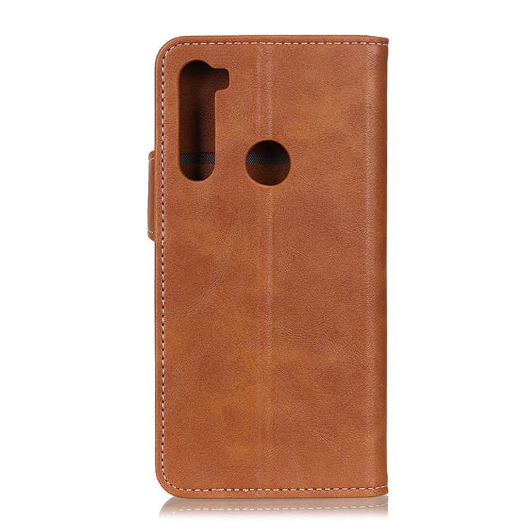 For Xiaomi Redmi Note 8 Phone Case S Shape Wallet Leather Protection Cover - Brown-3