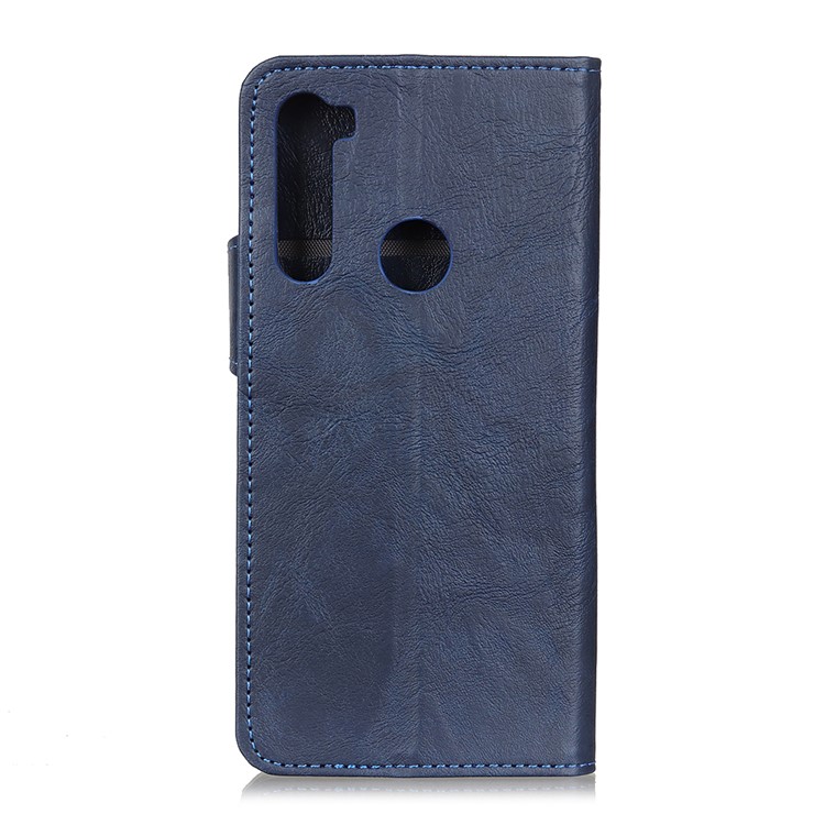 S-shape Crazy Horse PU Leather Case for Xiaomi Redmi Note 8 - Blue-4
