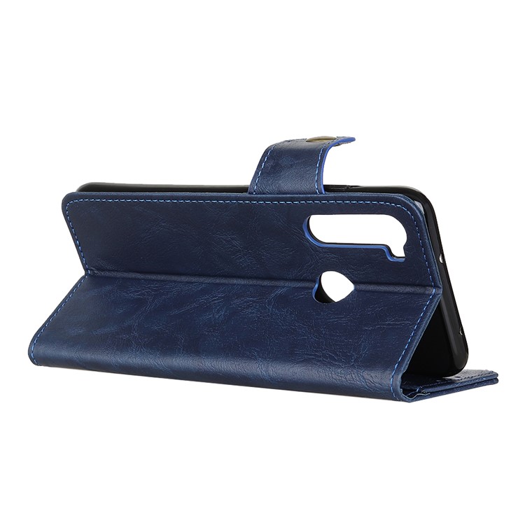 S-shape Crazy Horse PU Leather Case for Xiaomi Redmi Note 8 - Blue-5