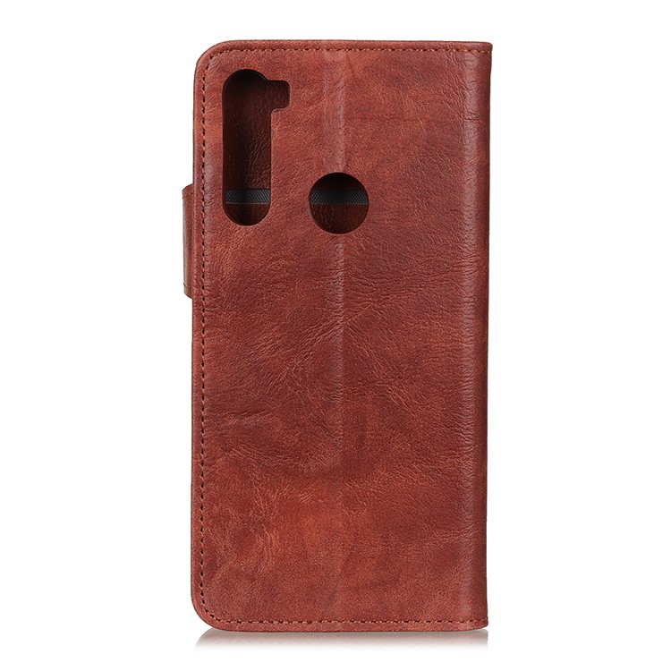 S-shape Crazy Horse PU Leather Case for Xiaomi Redmi Note 8 - Brown-3