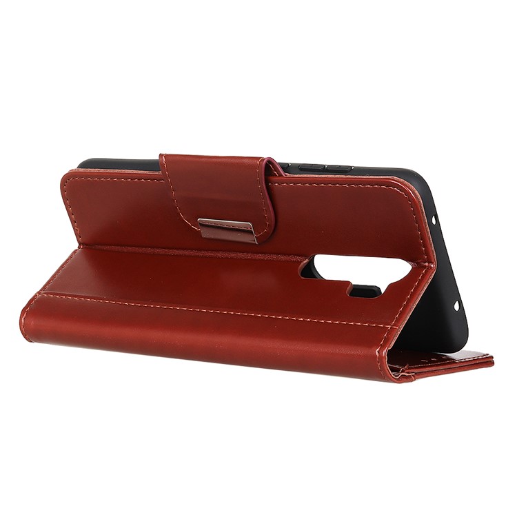Para Xiaomi Redmi Elegante Funda De Cuero PU De Shell Pro Nota 8 - Marrón-4
