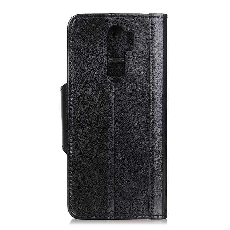 Glossy PU Leather Wallet Stand Case for Xiaomi Redmi Note 8 Pro - Black-3