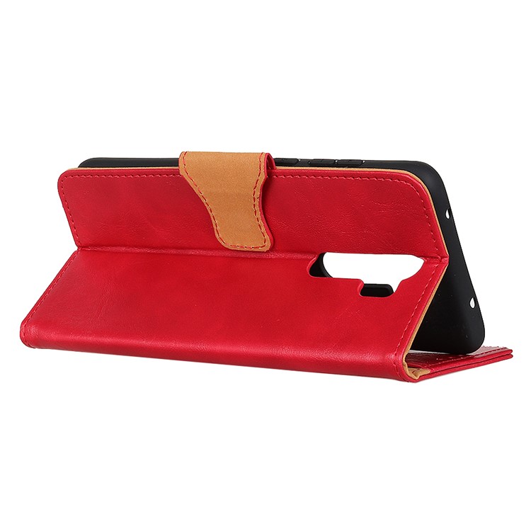 Crazy Horse Leather Stand Case with Card Slots for Xiaomi Redmi Note 8 Pro - Red-4