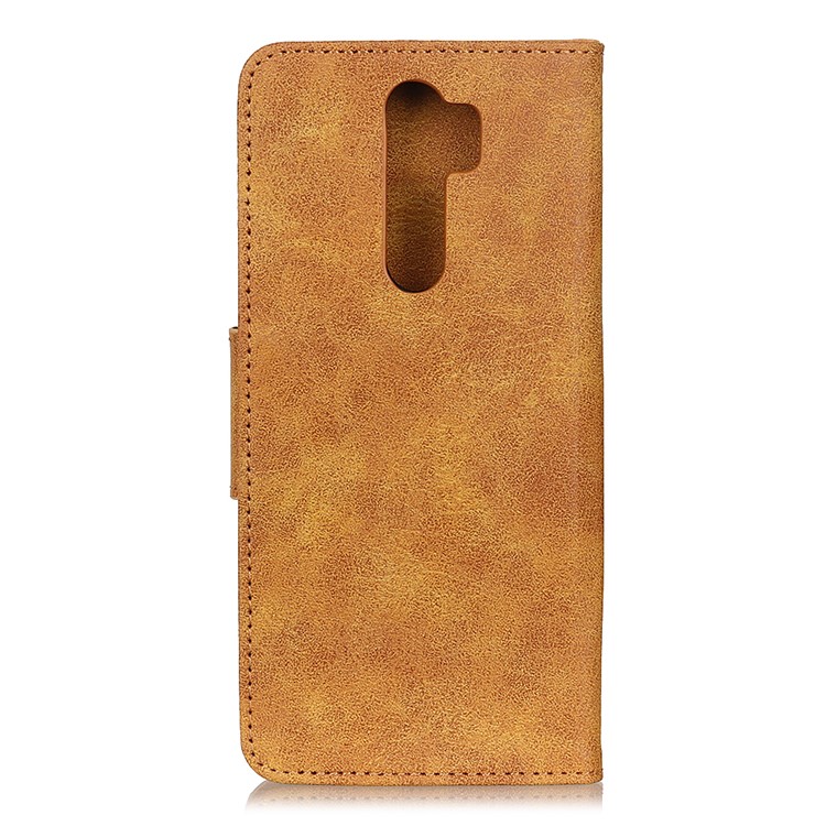 Vintage Style PU Leather Stand Wallet Phone Cover for Xiaomi Redmi Note 8 Pro - Light Brown-3