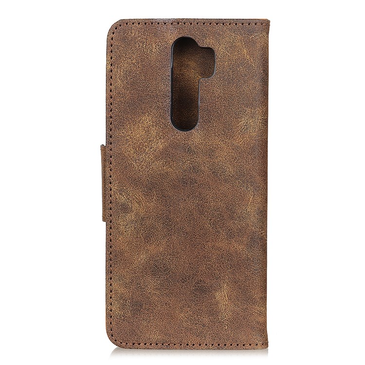Vintage Style PU Leather Stand Wallet Phone Cover for Xiaomi Redmi Note 8 Pro - Dark Brown-3