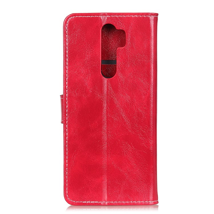 Crazy Horse Leather Wallet Stand Case for Xiaomi Redmi Note 8 Pro - Red-7