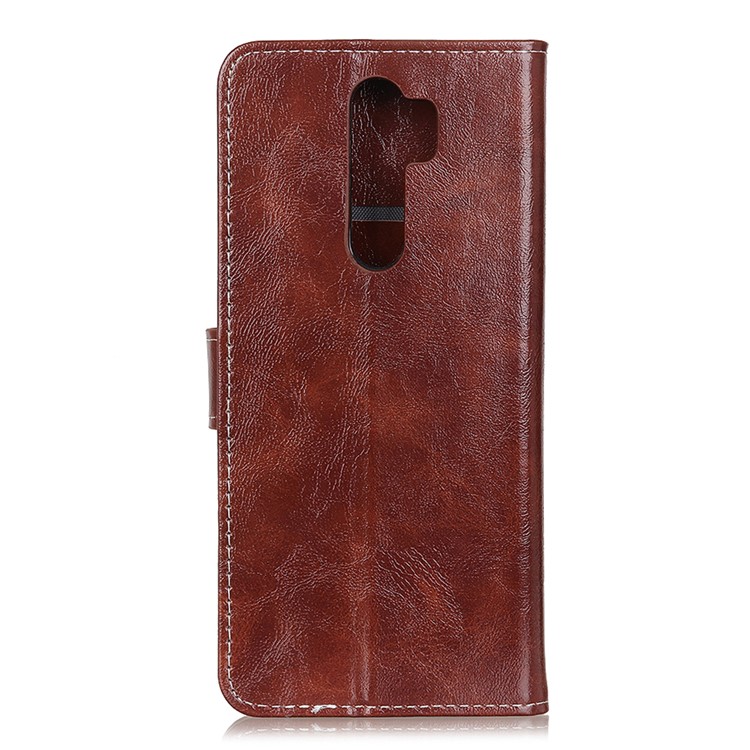 Crazy Horse Leather Wallet Stand Case for Xiaomi Redmi Note 8 Pro - Brown-7