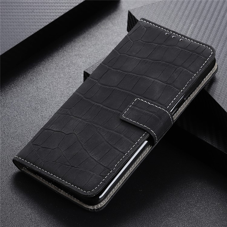 Crocodile Texture Portefeuille Stand Stand Shell Pour Xiaomi Redmi Note 8 Pro - Noir