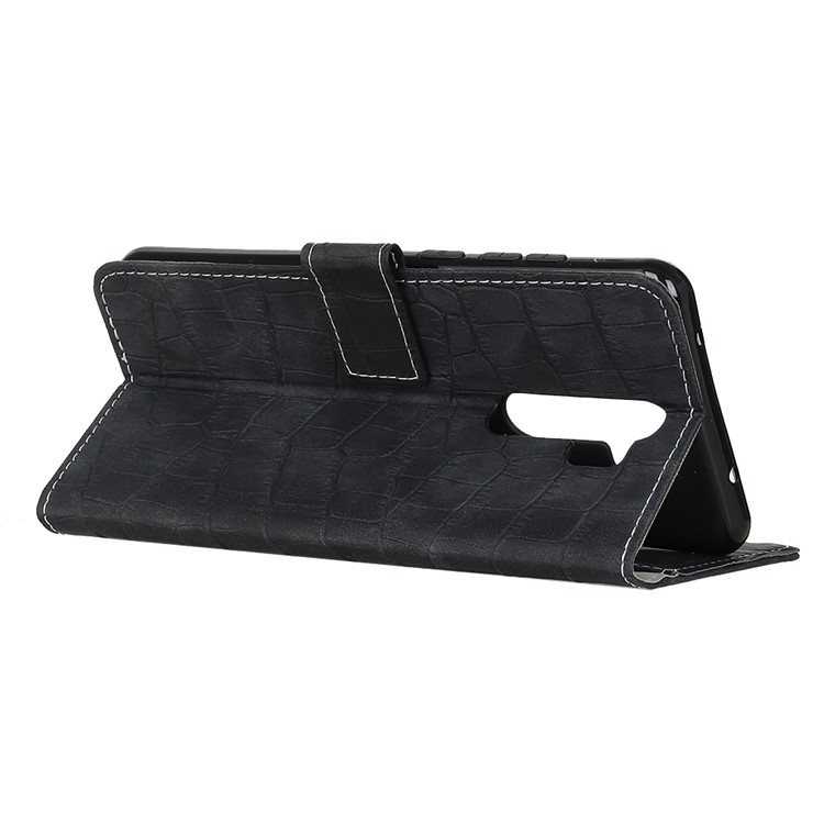 Crocodile Texture Wallet Leather Stand Phone Shell for Xiaomi Redmi Note 8 Pro - Black-9