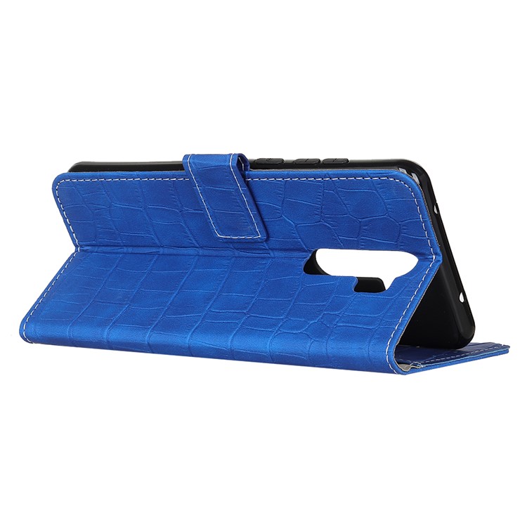 Crocodile Texture Wallet Leather Stand Phone Shell for Xiaomi Redmi Note 8 Pro - Blue-9