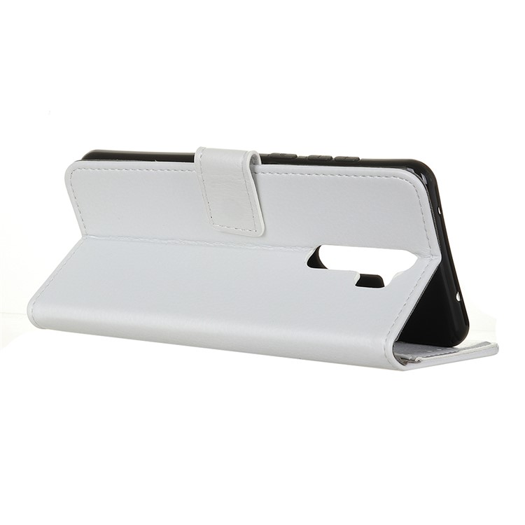 Litschi Haut Leder-Mappenkasten Für Xiaomi Redmi Anmerkung 8 Pro - Weiß-11