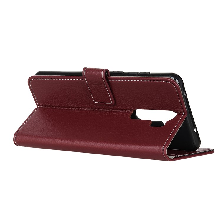 Litchi Skin Leather Wallet Case for Xiaomi Redmi Note 8 Pro - Brown-11