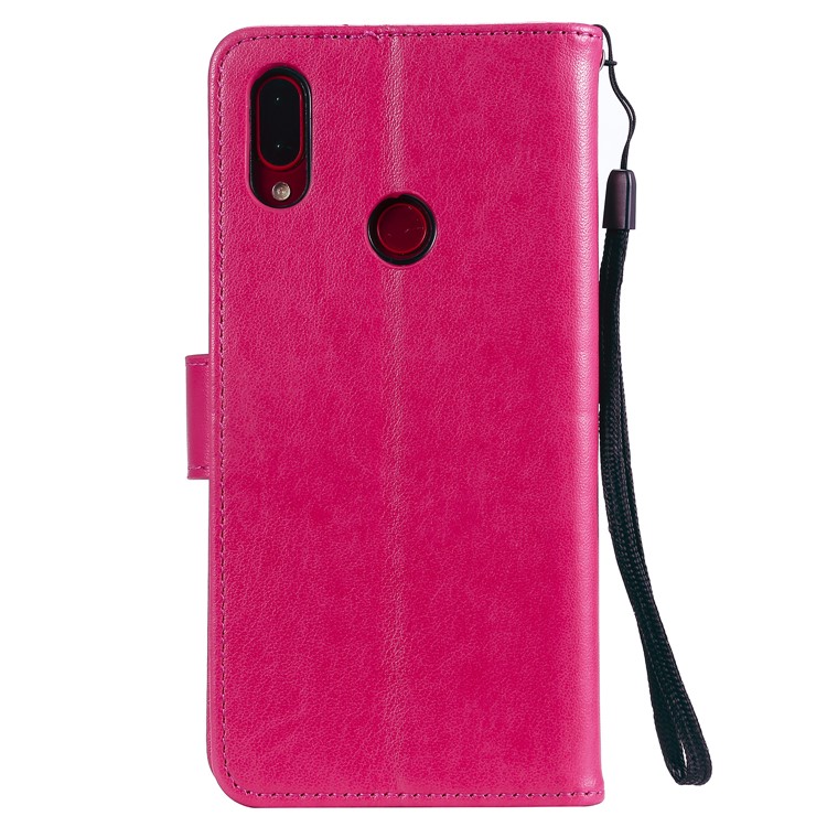 Imprint Sakura Cat Leather Wallet Case for Xiaomi Redmi Note 7 / Note 7 Pro / Note 7S - Rose-2