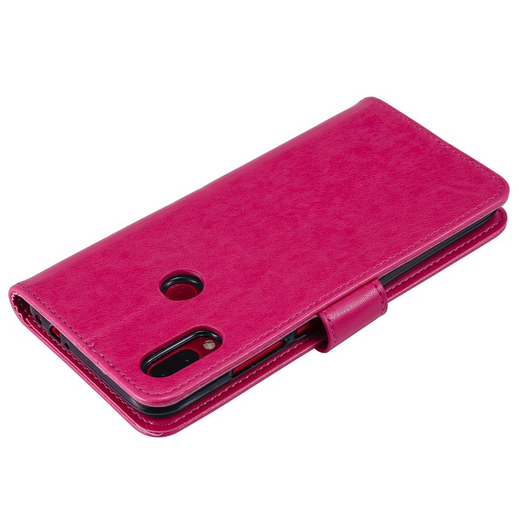 Imprint Sakura Cat Leather Wallet Case for Xiaomi Redmi Note 7 / Note 7 Pro / Note 7S - Rose-5