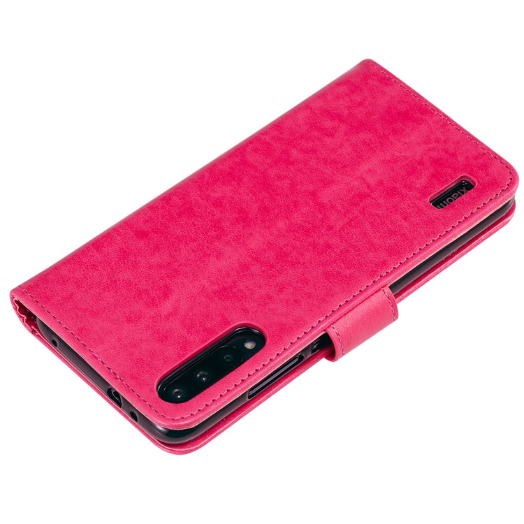 Imprint Sakura Cat Leather Stand Case with Card Slots for Xiaomi Mi CC9e / Mi A3 - Rose-4